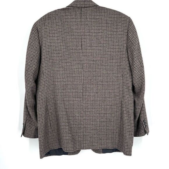 Vintage Vito Rufolo Silk Wool Sport Coat Blazer size 43E brown herringbone plaid - Picture 4 of 13